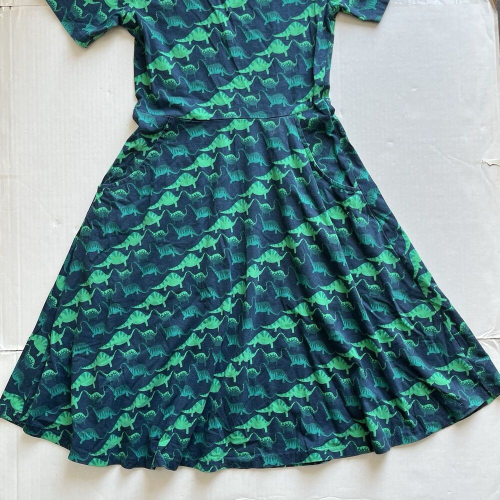 Svaha Dress XS Dinosaur Print Stegosaurus 100% Cotton Pullover Pockets STEAM - Picture 3 of 12